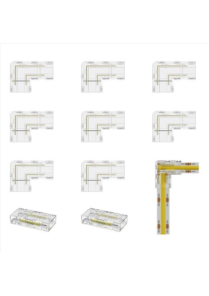 8mm Cob Cob 40PC L Şeklinde/köşe Konnektörü 10 mm Bant Lambaları Için Değil Koçanı LED Şerit Işıkları Için 10 Adet Boşluksuz Konektörler (Yurt Dışından) fiyatları