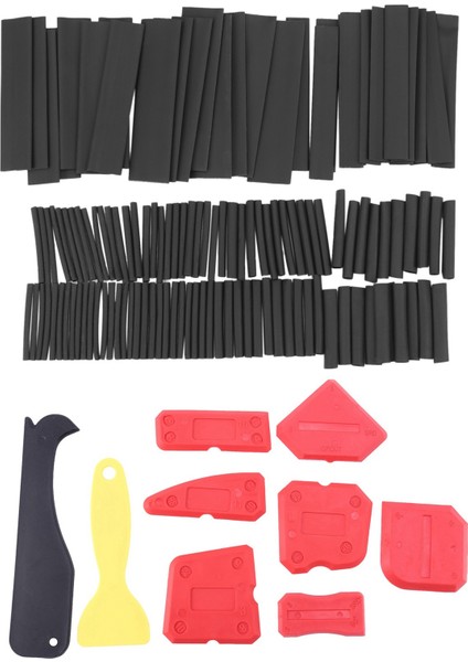 127 Pcs Siyah Tutkal Hava Durumu Tutuklu Isı Shrink Sleefing Boru Tüpü ve 9 Pcs Silikon Sızdırmazlık Makinesi Sonlandırma Aletleri (Yurt Dışından)