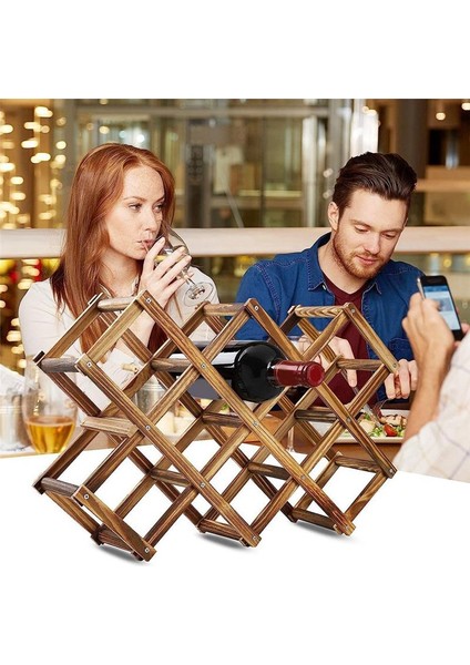 10 Şişe Kapasite Katlanabilir Serbest Duran Ahşap Şarap Rafı Tezgah Şarap Rafları Depolama Şarap Rafı (Yurt Dışından) fiyatları