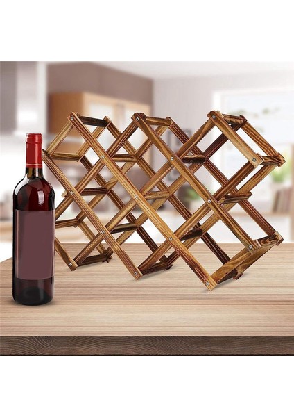 10 Şişe Kapasite Katlanabilir Serbest Duran Ahşap Şarap Rafı Tezgah Şarap Rafları Depolama Şarap Rafı (Yurt Dışından) modelleri