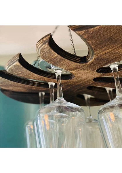 Şarap Rafı Şarap Rafı Ahşap Şarap Rafı Ev Şaraplı Askı Dekorasyonu Kırmızı Şarap Ekran Depolama Ev Organizatör Braketi S (Yurt Dışından) modelleri