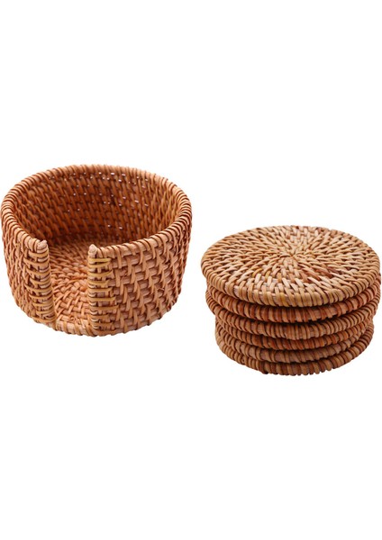 18PCS/ Içecek Bardak Altlıkları Kungfu Çay Aksesuarları Yuvarlak Sofra Takımı Placemat Tabak Mat Rattan Dokuma Kupa Mat Pad Çapı (Yurt Dışından) fırsatları