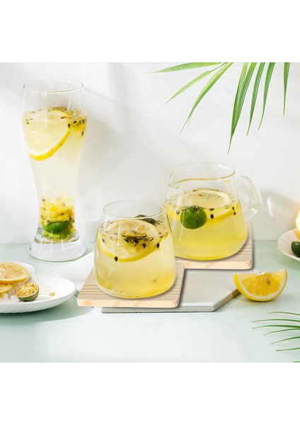 50 Paket Bitmemiş Ahşap Bardak Altlıkları 4 Inç Boş Ahşap Bardak Altlıkları Kaymaz Silikon Noktalar Kare (Yurt Dışından) indirimleri