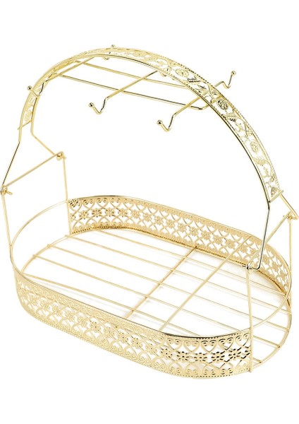 2x Altın Büyük Kapasiteli Depolama Rafı Kaplama Kahve Bardağı Hob Bulaşık Raf Çoğu Fincanı Asabilir Tabaklar (Yurt Dışından) fırsatları