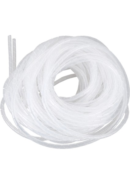 Kablo Tel Organizatör Yöneticisi Spiral Şal Band 6mm Dia 15M Uzunluk Beyaz (Yurt Dışından)