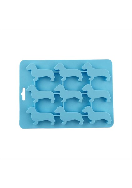Silikon Dachshund Köpek Şeklindeki Buz Küpü Çikolatalı Kurabiye Kalıbı Diy Ev Buz Tepsisi Mutfak Aletleri Silikon Kalıp Mavi (Yurt Dışından)