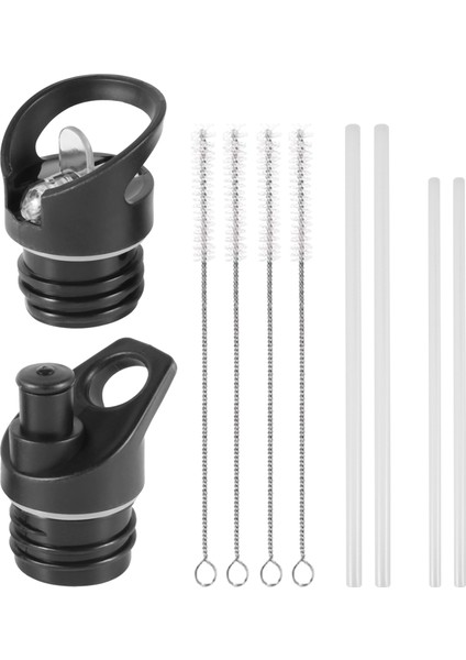 Spor Su Şişesi Saman Kapağı 12 Oz 18 Oz 21 Oz 24 Oz Sızıntı Geçirmez Saman Kapağı Flip Kapak 4 Saman 4 Temizlik Fırçası (Yurt Dışından)