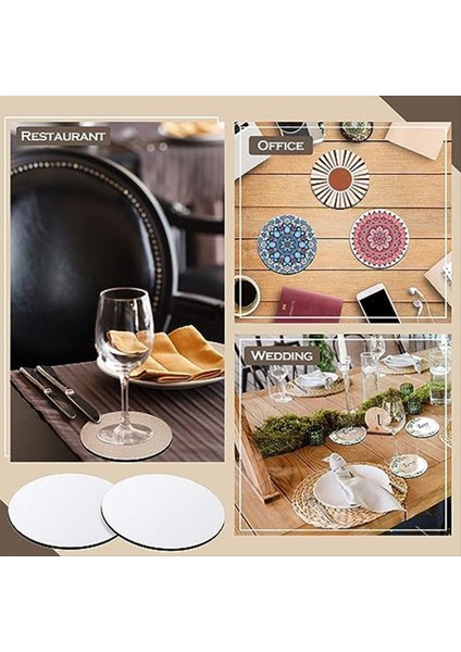 120PCS Süblimasyon Bardak Altlıkları Boş 4 Inç Süblimasyon Yuvarlak Boş Bardak Altlıkları Dıy El Sanatları Için Isı Preslenmiş Bardak Altlıkları (Yurt Dışından) fiyatları