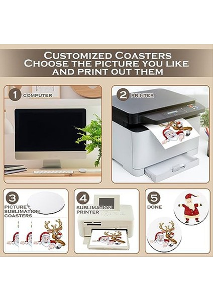 120PCS Süblimasyon Bardak Altlıkları Boş 4 Inç Süblimasyon Yuvarlak Boş Bardak Altlıkları Dıy El Sanatları Için Isı Preslenmiş Bardak Altlıkları (Yurt Dışından) fırsatları