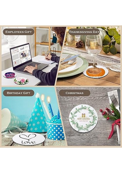 120PCS Süblimasyon Bardak Altlıkları Boş 4 Inç Süblimasyon Yuvarlak Boş Bardak Altlıkları Dıy El Sanatları Için Isı Preslenmiş Bardak Altlıkları (Yurt Dışından) indirimleri