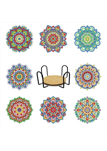 8 Adet Elmas Boyama Bardak Altlıkları Mandala Elmas Sanat Bardak Altlık Kitleri Yetişkinler Için Dıy Elmas Boyama Kitleri (Yurt Dışından)
