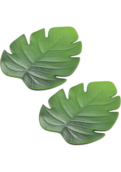 12PC Tropikal Yapay Palmiye Yaprakları Eva Bardak Kase Pedi Mat Çay Bardağı Paspaslar Içecek Bardak Altlıkları Hawaii Tema Parti Dekor (Yurt Dışından)