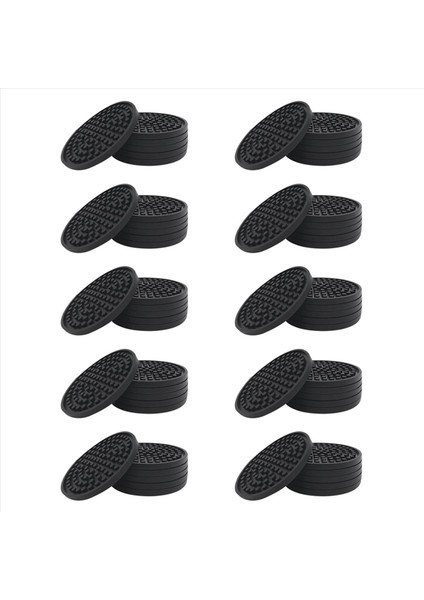 Siyah Yuvarlak Silikon Kauçuk Içecek Bardak Altlıkları (60 Seti) Evler ve Çubuklar Için Olmayan Kaymaz (Yurt Dışından)