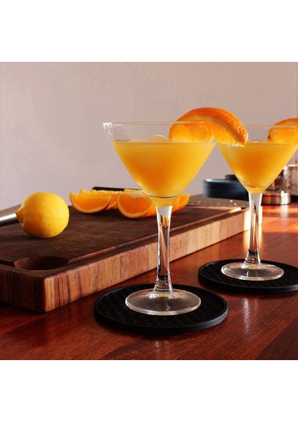 Siyah Yuvarlak Silikon Kauçuk Içecek Bardak Altlıkları (60 Seti) Evler ve Çubuklar Için Olmayan Kaymaz (Yurt Dışından) indirimleri