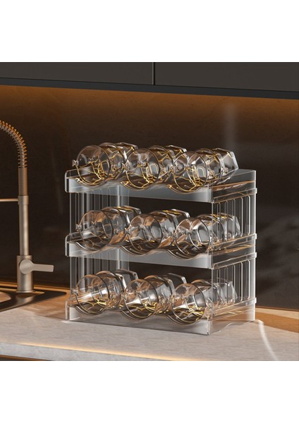 Kupa Aksesuarları Için Dolap Için Tutlu Istiflenebilir Kupa Organizatörü 40 Oz Bardak Için Su Şişesi Organizatörü 2 Kat (Yurt Dışından) indirimleri