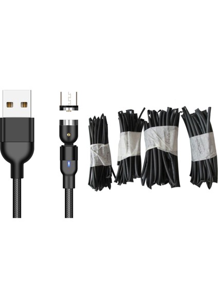 4pcs 540 Manyetik Kablo ile Isı Büzülme Tüpü Mikro-Usb Tip C Hızlı Şarj Telefon Mıknatıs Şarjı (Yurt Dışından)