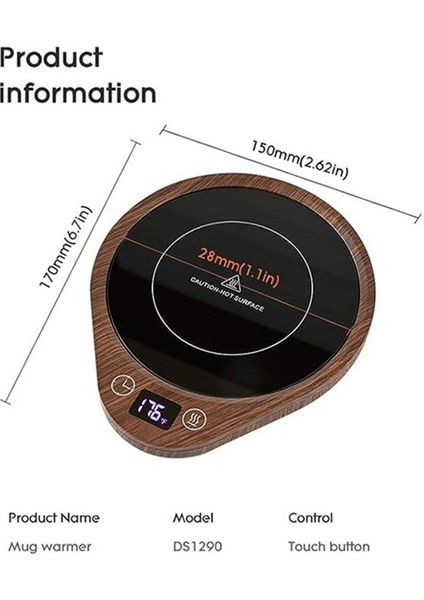 Termostatik Coaster Üç Hızlı Ayarlanabilir Termal Izolasyon Coaster Sıcak Coaster Kahve Isıtma Pedi (Abd Fişi) (Yurt Dışından) fiyatları