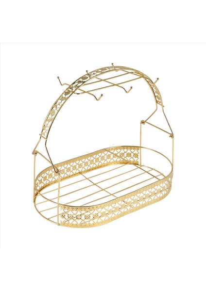 Altın Büyük Kapasiteli Depolama Rafı Kaplama Kahve Bardağı Hob Raf Çoğu Bardak Tabak Kaşık ve Saksı Metal Standı Tutucu (Yurt Dışından)