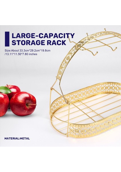 Altın Büyük Kapasiteli Depolama Rafı Kaplama Kahve Bardağı Hob Raf Çoğu Bardak Tabak Kaşık ve Saksı Metal Standı Tutucu (Yurt Dışından) fırsatları