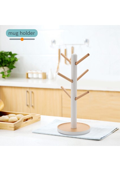 Ahşap Kupa Asma Ekran Raf Içecek Sware Rafı 6 Kancalı Ağaç Şekli Ahşap Kahve Çay Fincan Saklama Tutucusu Stand Beyaz (Yurt Dışından) modelleri