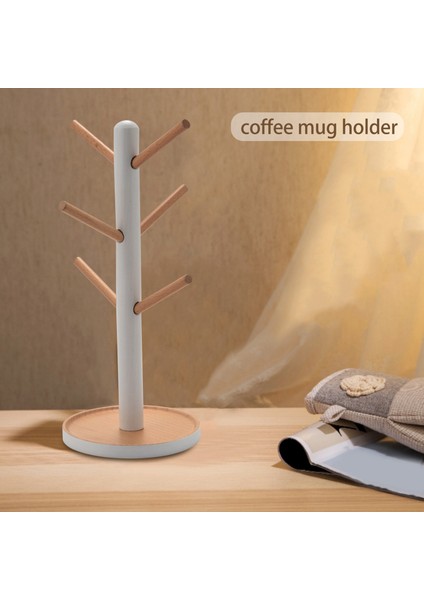 Ahşap Kupa Asma Ekran Raf Içecek Sware Rafı 6 Kancalı Ağaç Şekli Ahşap Kahve Çay Fincan Saklama Tutucusu Stand Beyaz (Yurt Dışından) fırsatları