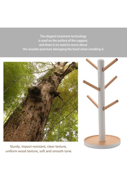 Ahşap Kupa Asma Ekran Raf Içecek Sware Rafı 6 Kancalı Ağaç Şekli Ahşap Kahve Çay Fincan Saklama Tutucusu Stand Beyaz (Yurt Dışından) indirimleri