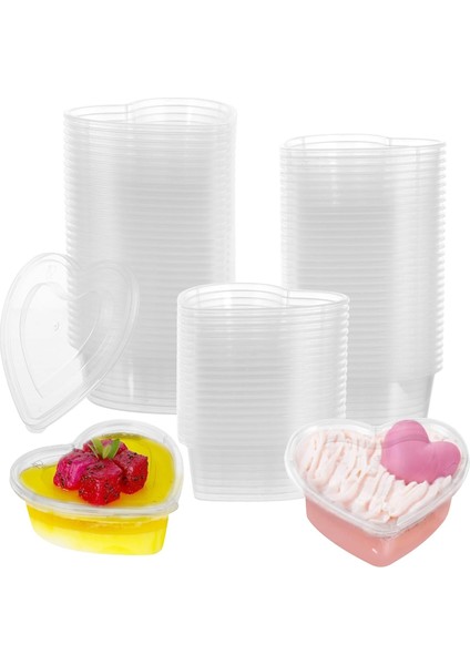 50 Pcs Sevgililer Günü Kalp Şeklinde Depolama Kapları Dıy El Zanaatkarlaştırma Sıvı Köpük Için 5 Oz Kalp Şekilli Sümük Depolama (Yurt Dışından)