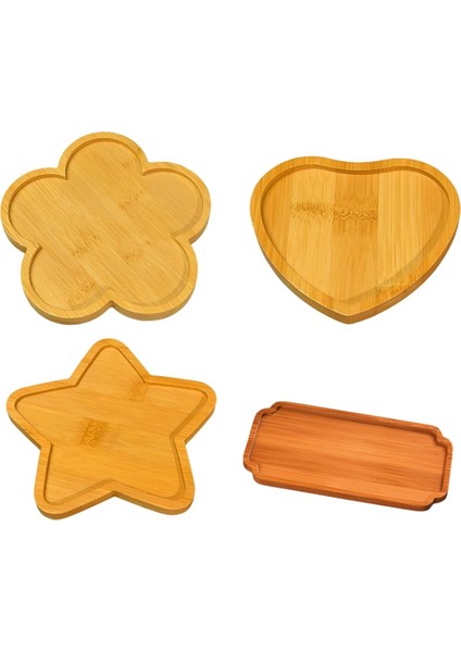 Beş Sondajlı Yıldız Tepsisi Takı ve Kozmetik Depolama Ekran Tabanı Bambu Coaster (Yurt Dışından)