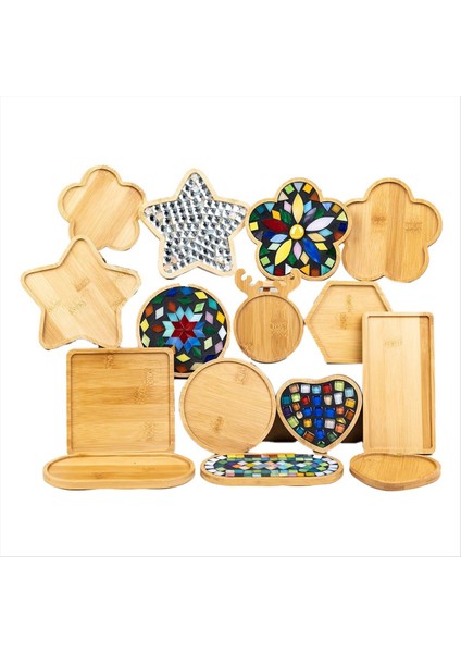 10 Adet Ahşap Mozaik Bazlar El Yapımı El Sanatları Için Uygun Dıy Mozaik Coaster Kitleri Için Mozaik Substratların Çeşitli Şekilleri (Yurt Dışından)