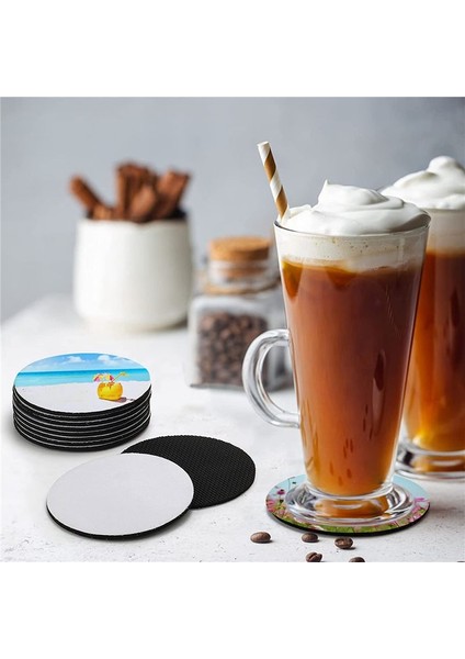 60 Paket Süblimasyon Boş Coaster Yuvarlak Süblimasyon Boş Fincan Paspas Kauçuk Isı Transfer Basın Kupası Coaster 4 Inç (Yurt Dışından) fırsatları