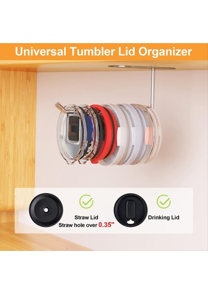 Tumbler Kapak Organizatörü Uzay Tasarrufu Tulumbud/basit Modern Tumbler Kapağı Için Tumbler Kapak Kancası (Yurt Dışından) fırsatları