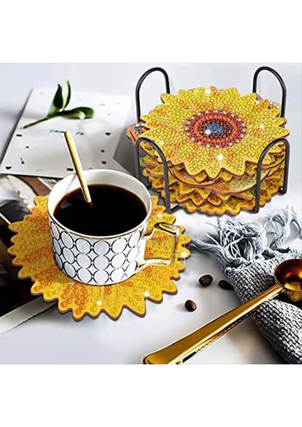 Yeni Başlayanlar Yetişkinler Sanat ve El Sanatları Malzemeleri Için Uygun Braket ile Ayçiçeği Elmas Boya Coaster Seti (Yurt Dışından) fiyatları