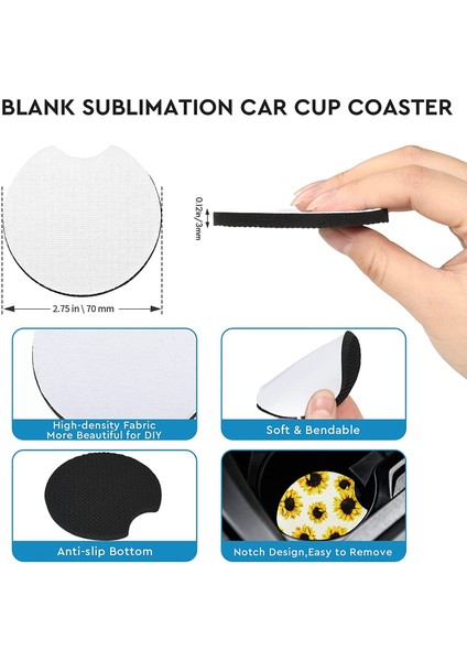 40PCS Süblimasyon Boşluklar Araç Bardak Altlıkları Süblimasyon Bardak Altlıkları Boşluklar Termal Süblimasyon Için 2 75 Inç/3mm Kalınlığında Dairesel (Yurt Dışından) fiyatları