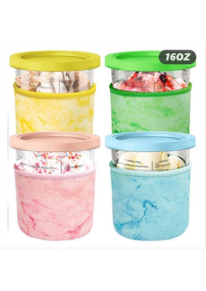 Ninja Creami Deluxe Aksesuarları Için 4 16OZ Dondurma Neopren Kılıf Paketi Yeniden Kullanılabilir Yalıtımlı Kollu B (Yurt Dışından) fırsatları