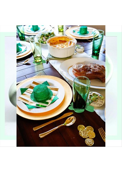 St Patrick&#39 S Day Içecek Bardak Altlıkları Shamrock Irlandalı Yeşil Emici Kupa Coaster Table Düzey Ev Ofis Partisi Masa Takımları (Yurt Dışından) fiyatları