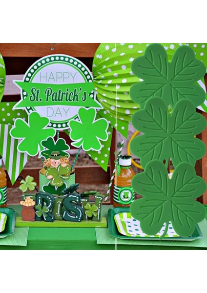 St Patrick&#39 S Day Içecek Bardak Altlıkları Shamrock Irlandalı Yeşil Emici Kupa Coaster Table Düzey Ev Ofis Partisi Masa Takımları (Yurt Dışından) modelleri