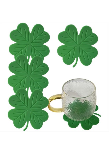 St Patrick&#39 S Day Içecek Bardak Altlıkları Shamrock Irlandalı Yeşil Emici Kupa Coaster Table Düzey Ev Ofis Partisi Masa Takımları (Yurt Dışından) fırsatları