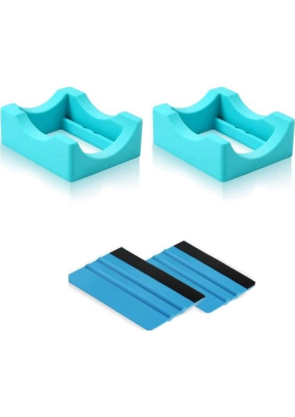 Dahili Yuvalı Küçük Bardak Tutucunun Hazırlanması Için Kaymaz Silikon Fincan Beşiği ve Kenar Kenar Squeegee Çıkartma Sıyırıcı (Yurt Dışından)