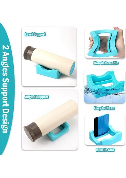 Dahili Yuvalı Küçük Bardak Tutucunun Hazırlanması Için Kaymaz Silikon Fincan Beşiği ve Kenar Kenar Squeegee Çıkartma Sıyırıcı (Yurt Dışından) fırsatları