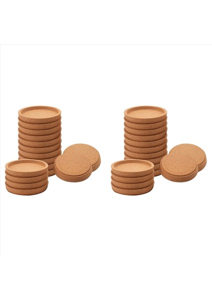 32 Paket Cork Bardak Altlıkları 4 Inç Emici Isıya Dayanıklı Yuvarlak Bardak Altlıkları Ofis Veya Evde Çoğu Tür Kupa Için (Yurt Dışından)