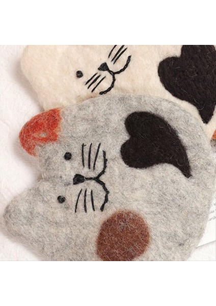 El Yapımı Keçeli Yün Kediler Masa ve Masa Için Bardak Altlıkları - Sevimli Kedi Kupası Mat Kediler Coaster Sıcak ve Soğuk Içecekler Için Set (Yurt Dışından) fırsatları