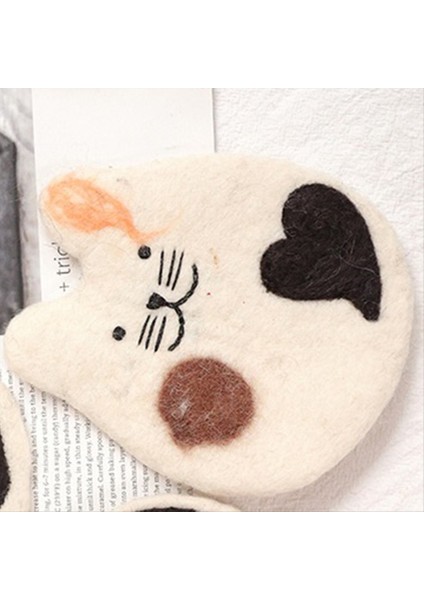 El Yapımı Keçeli Yün Kediler Masa ve Masa Için Bardak Altlıkları - Sevimli Kedi Kupası Mat Kediler Coaster Sıcak ve Soğuk Içecekler Için Set (Yurt Dışından) indirimleri