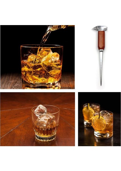 Buz Paslanmaz Çelik Buz Kırma Buz Buz Seçicisi Ahşap Tutamak Mutfak Için Buz Seçtikleri Çubuklar Barmen (Yurt Dışından) fırsatları