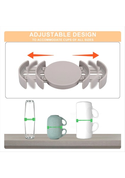 6 Adet Kupa Organizatör Ayarlanabilir Genişletilebilir Kahve Fincanı Istifleyici Alan Tasarrufu Yeniden Kullanılabilir Kahve Fincanı Istifleyici Gri (Yurt Dışından) modelleri