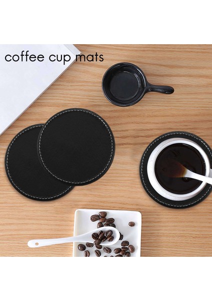 18X Deri Içecek Barınakları Yuvarlak Fincan Mat Pedi Ev ve Mutfak Için Siyah Kullanın (Yurt Dışından) fiyatları