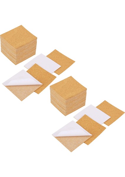 Kendinden Yapışkanlı Bardak Altlıkları Cork Paspaslar ve Diy El Sanatları Malzemeleri (80 Kare) Için Cork Destek Çarşafları (Yurt Dışından)