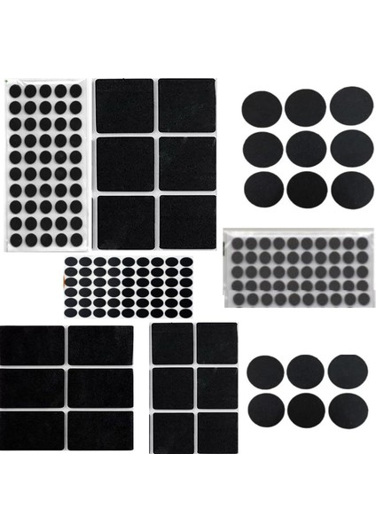 Keçe Zemin, Mobilya Keçesi 8'li Set, Siyah (189 Parça) Masa, Keçesi