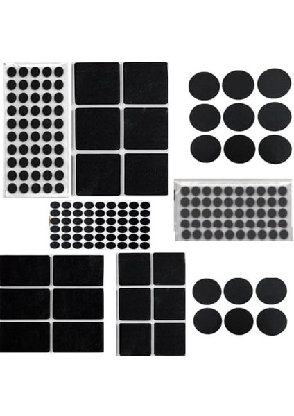 Keçe Zemin, Mobilya Keçesi 8'li Set, Siyah (189 Parça) Masa, Keçesi modelleri
