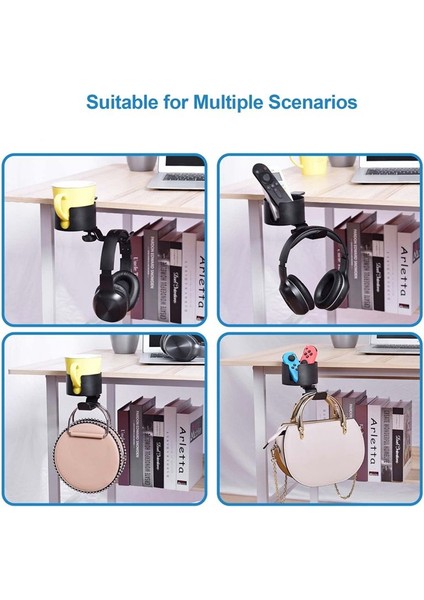 Masa Bardağı Tutucu 2&#39 Den 2&#39 Li Masa Kupası Tutucu Kulaklık Askı ile Masa Veya Masa Siyahı Için Anti Bardak Anti Bardak Tutucu (Yurt Dışından) indirimleri