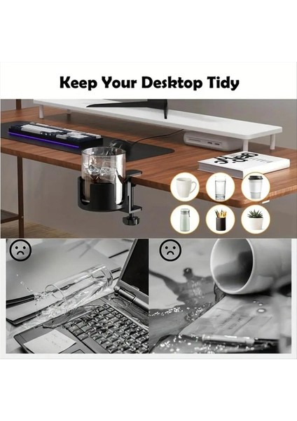 Masa Bardağı Tutucu Içecek Tutucu Kelepçe Masası Organizatör Üzerinde Güçlü Çıkarılabilir Klip (Yurt Dışından) fiyatları